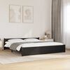 vidaXL Cadre de lit sans matelas noir bois massif 200x200 cm