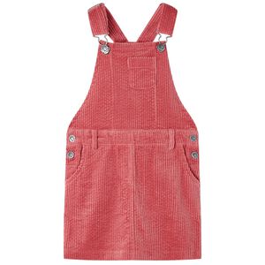 Robe salopette pour enfants velours côtelé rose 104