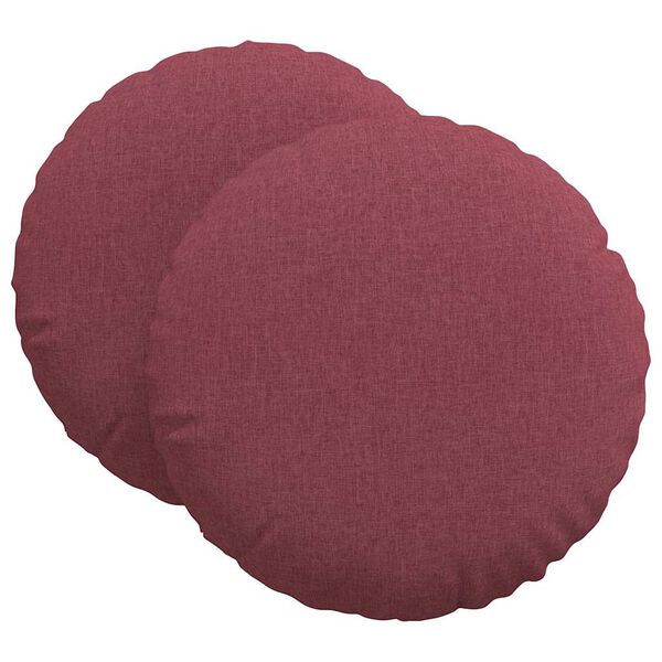 vidaXL Coussins de siège 2 pcs Bordeaux Ø80 x 29 cm tissu