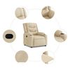 vidaXL Fauteuil inclinable Cr&egrave;me Tissu