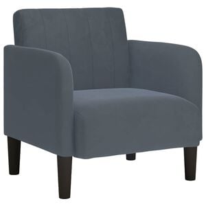 vidaXL Fauteuil avec accoudoirs gris fonc&eacute; 54 cm velours