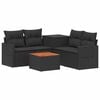 vidaXL Ensemble de Canap&eacute;s 6 pc Noir Rattan synth&eacute;tique et acier