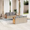vidaXL Salon de jardin avec coussins 7 pcs beige r&eacute;sine tress&eacute;e