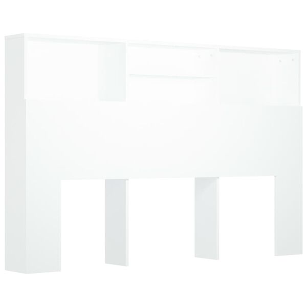 vidaXL Armoire de tête de lit Blanc 160x19x103,5 cm