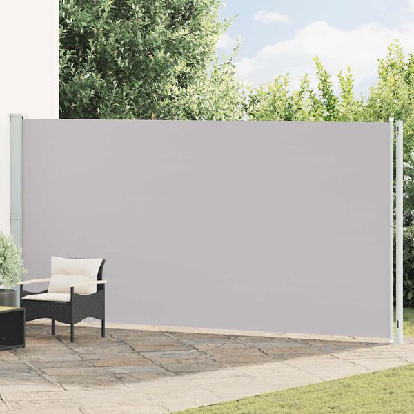 vidaXL Auvent lat&eacute;ral r&eacute;tractable de patio 200x600 cm Gris