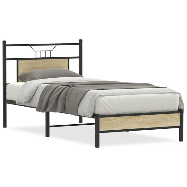 vidaXL Cadre de lit sans matelas ch&ecirc;ne sonoma 90x190 cm