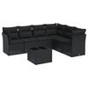 vidaXL Salon de jardin 7 pcs avec coussins noir r&eacute;sine tress&eacute;e