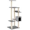 vidaXL Arbre &agrave; chat avec griffoirs en sisal Gris clair 142 cm