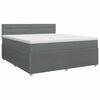 vidaXL Lit boxspring avec matelas Gris fonc&eacute; 140 x 200 cm Tissu