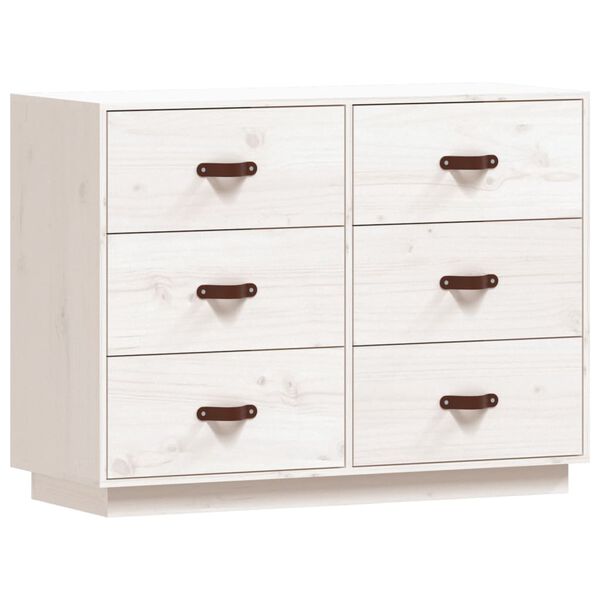 vidaXL Buffet Blanc 100x40x75 cm Bois massif de pin