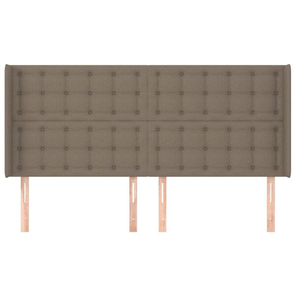vidaXL T&ecirc;te de lit avec oreilles Taupe 203x16x118/128 cm Tissu
