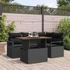 vidaXL Ensemble de canap&eacute; de jardin 5 pcs Noir Poly rotin