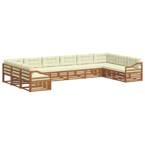 vidaXL Ensembles de canap&eacute;s avec coussin 10 pcs Naturel et Cr&egrave;me