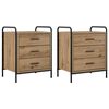 vidaXL Table de chevet 2 pc Ch&ecirc;ne artisanal 48 x 36,5 x 60 cm
