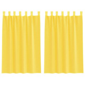 vidaXL Rideaux en voile avec boucles 2 pcs jaune 140x175 cm