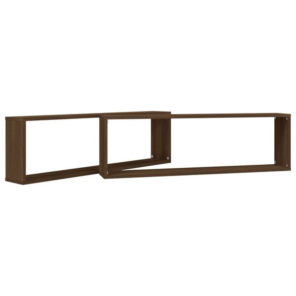 vidaXL Étagères murales cube 2 pcs Chêne marron 100x15x30 cm Bois