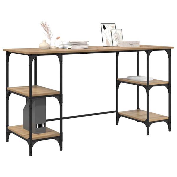 vidaXL Bureau Ch&ecirc;ne artisanal 140 x 50 x 75 cm Bois d'ing&eacute;nierie