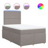 vidaXL Sommier &agrave; lattes de lit avec matelas taupe 120x190 cm tissu