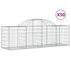 vidaXL Paniers &agrave; gabions arqu&eacute;s 50 pcs 200x50x60/80 cm fer galvanis&eacute;