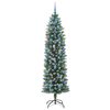 vidaXL Arbre de No&euml;l artificiel slim avec 300 LED Vert et blanc 210 cm