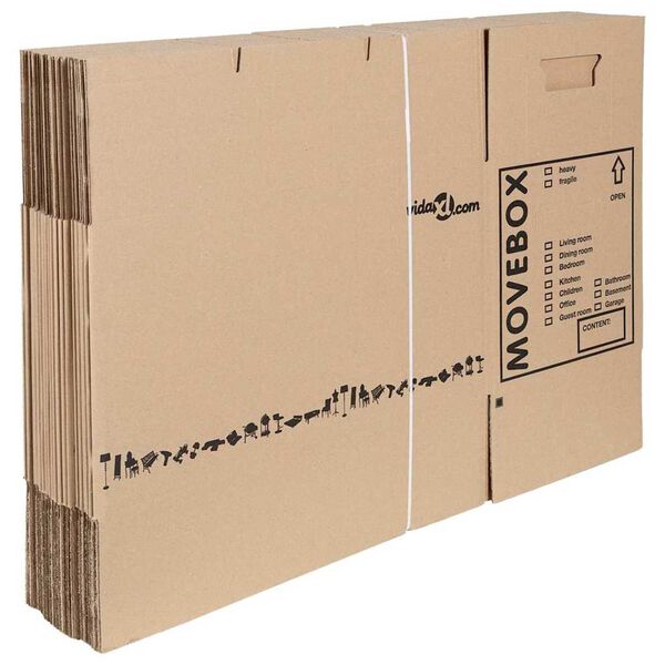 vidaXL Boîte de Déménagement 20 pcs Naturel 59 x 31,5 x 31,5 cm Carton