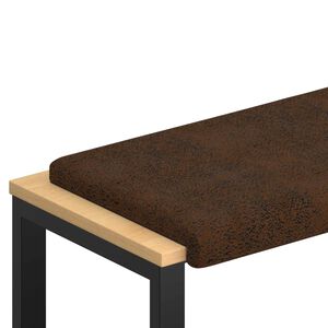 vidaXL Coussin de banc Tissu en su&egrave;de synth&eacute;tique Marron