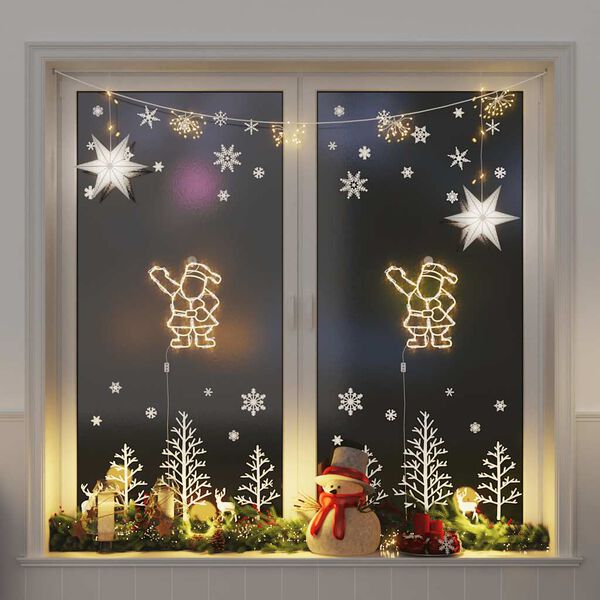 vidaXL Lumi&egrave;res de No&euml;l silhouette du P&egrave;re No&euml;l 2 pcs 35 LED