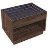 vidaXL Table basse avec LED infini ch&ecirc;ne marron 70x50x50 cm