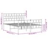 vidaXL Cadre de lit métal sans matelas et pied de lit blanc 120x190 cm