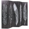 vidaXL Cloison de s&eacute;paration pliable 200 x 170 cm Plumes Noir et blanc