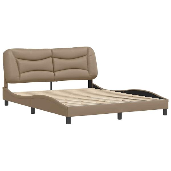 vidaXL Cadre de lit sans matelas Hvar cappuccino 160x200 cm similicuir