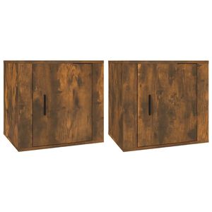 vidaXL Tables de chevet 2 pcs Ch&ecirc;ne fum&eacute; 50x39x47 cm