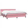 vidaXL Sommier &agrave; lattes de lit avec matelas rose 180x220 cm velours