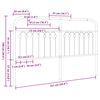 vidaXL T&ecirc;te de lit de remplacement m&eacute;tal blanc 150 cm