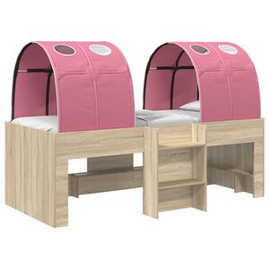 vidaXL Lit avec Tunnel 4 pc Sonoma et Rose Bois d'ing&eacute;nierie