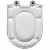 vidaXL Si&egrave;ge de toilette Blanc 48 x 36,5 x 4,5 cm Polypropyl&egrave;ne