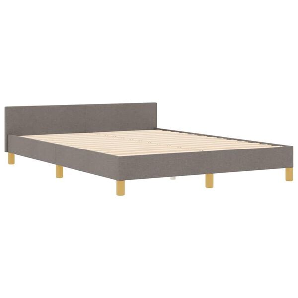 vidaXL Cadre de lit avec t&ecirc;te de lit Taupe 140 x 200 cm tissu