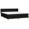 vidaXL Sommier &agrave; lattes de lit avec matelas Noir 160x200 cm Tissu