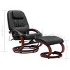vidaXL Fauteuil de massage avec repose-pied noir similicuir