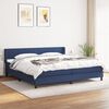 vidaXL Sommier &agrave; lattes de lit avec matelas Bleu 200x200 cm Tissu