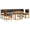 vidaXL Ensemble bistro de jardin 6 pcs Marron Bois d'Acacia Massif