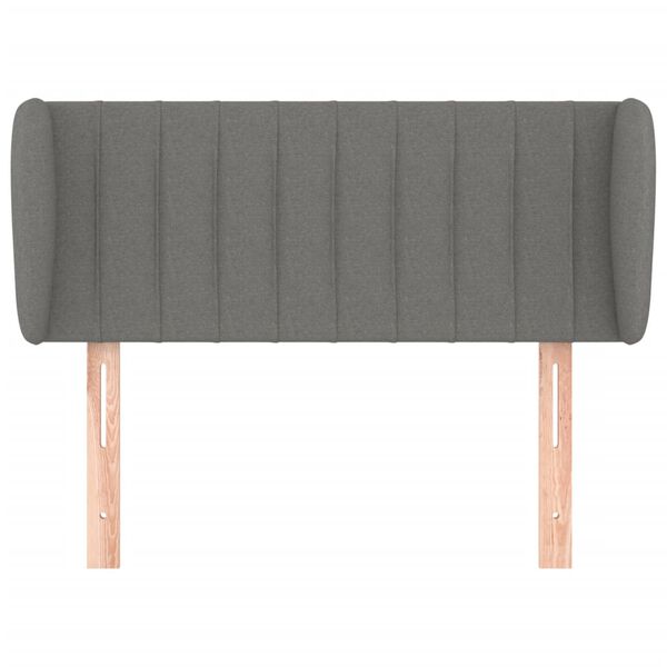 vidaXL T&ecirc;te de lit avec oreilles Gris fonc&eacute; 83x23x78/88 cm Tissu