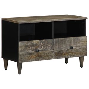 vidaXL Meuble TV gris clair 70x33,5x46 cm bois massif de manguier