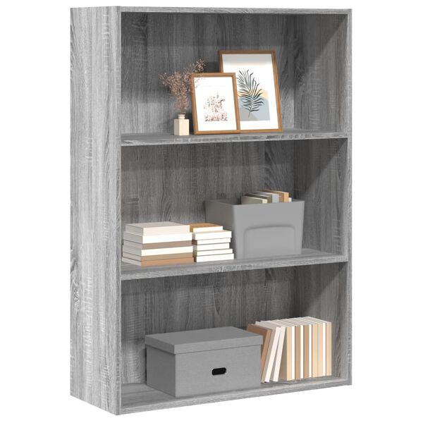 vidaXL Biblioth&egrave;que sonoma gris 80x30x114 cm bois d'ing&eacute;nierie