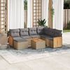 vidaXL Salon de jardin avec coussins 8 pcs beige r&eacute;sine tress&eacute;e