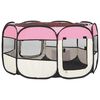 vidaXL Parc pliable pour chien avec sac de transport Rose 125x125x61cm