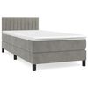 vidaXL Sommier &agrave; lattes de lit et matelas Gris clair 90x190 cm Velours