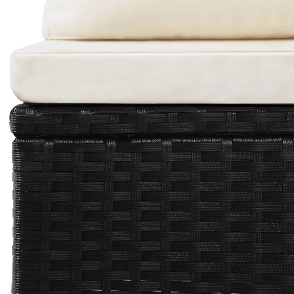 vidaXL Salon de jardin 4 pcs avec coussins R&eacute;sine tress&eacute;e Noir