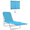 vidaXL Chaises longues pliables lot de 2 Acier et tissu Bleu