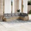 vidaXL Salon de jardin avec coussins 8 pcs beige r&eacute;sine tress&eacute;e